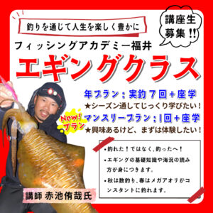 <center>エギングクラス開催中！<br>月額プランも登場！</center>